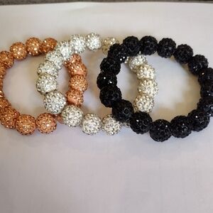 Shamballa Rhinestone Stretch Bracelets
